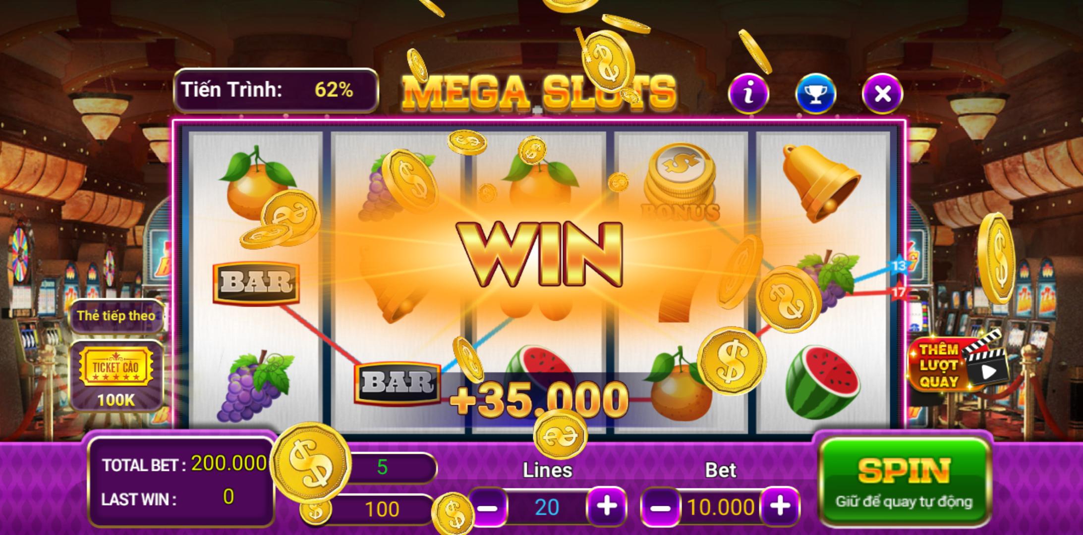Bước 4 Quay hũ và chờ đợi jackpot Cwin 05
