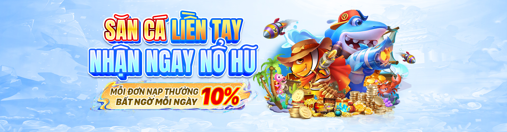 Hình ảnh chính game bắn cá Cwin 05 với đại dương rực rỡ và những con cá đầy màu sắc